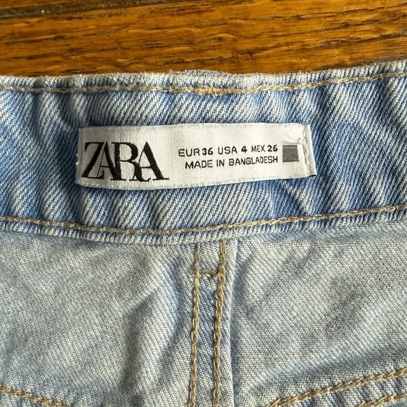 Zara Women's High Waist Light Blue Shorts - Picture 4 of 4